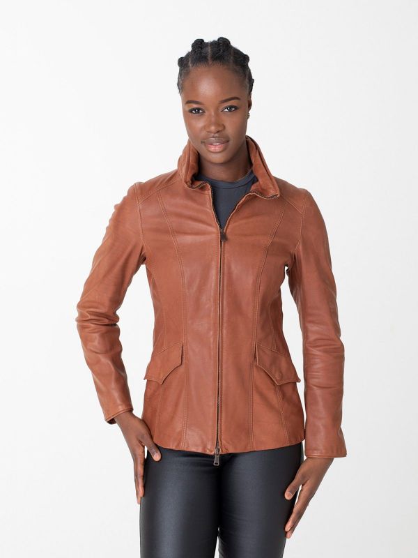 Amazon Aviatrix Lederjacke Damen BOS Vintage Lederjacke Braun Used