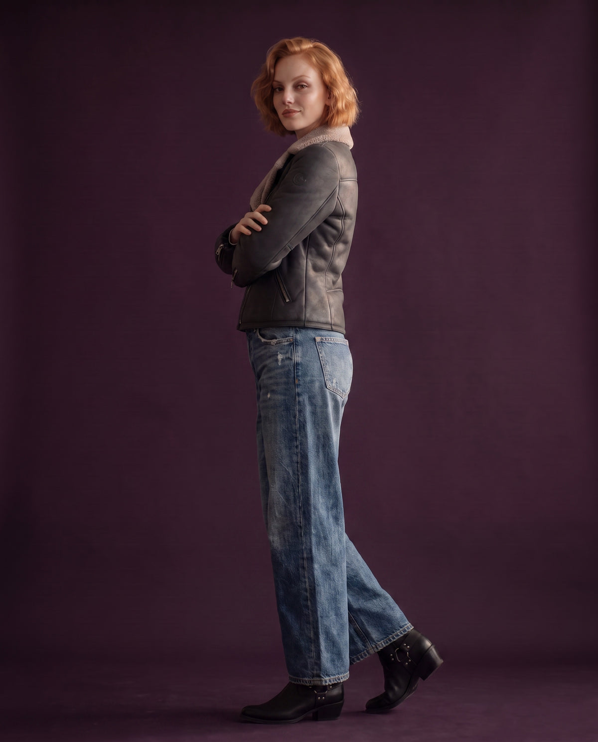 Akina Women's Shearling Jacket - View 3