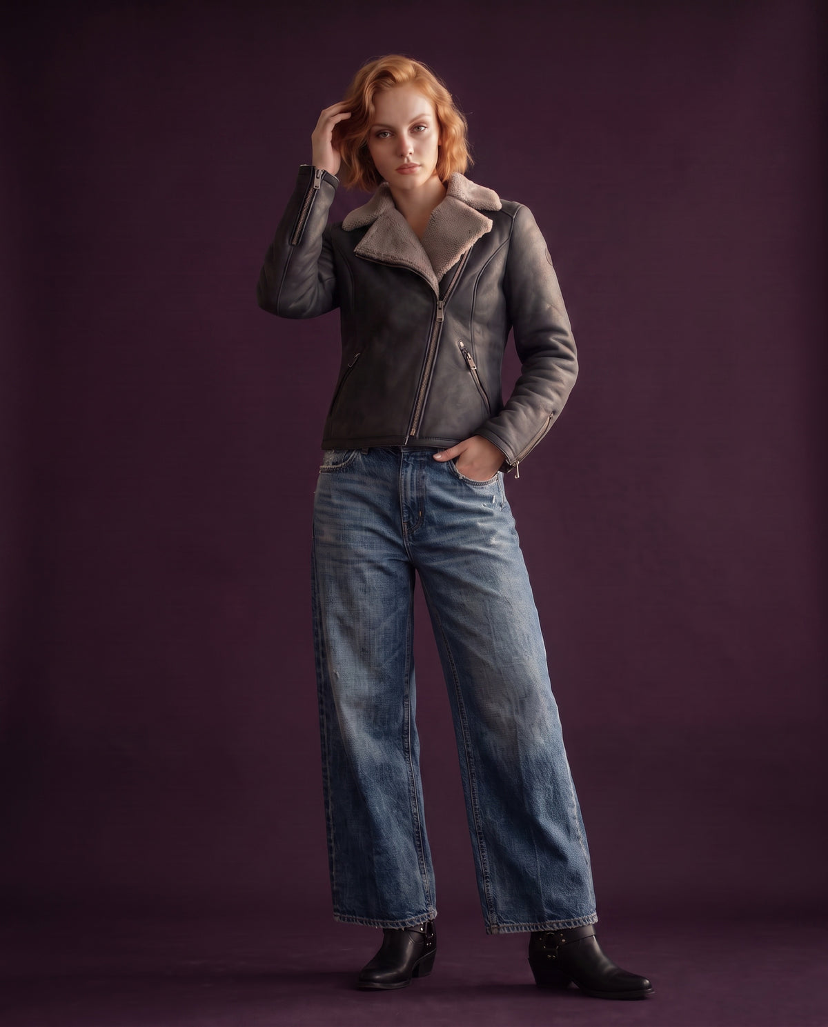 Akina Women's Shearling Jacket - View 4