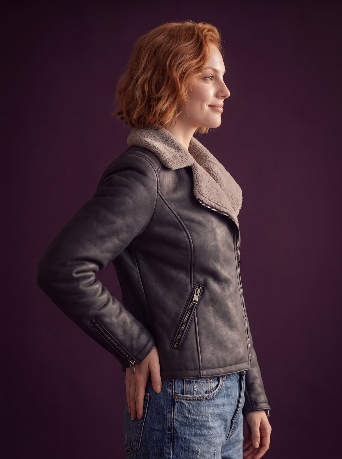 Akina Women's Shearling Jacket - View 5