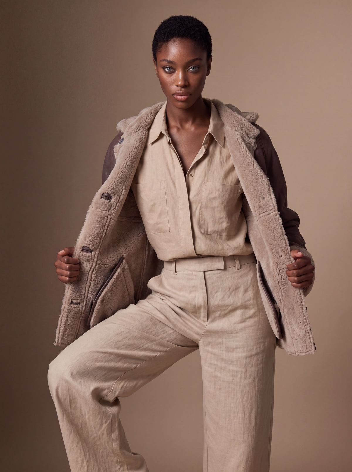 Calgary Women's Shearling Jacket - View 1