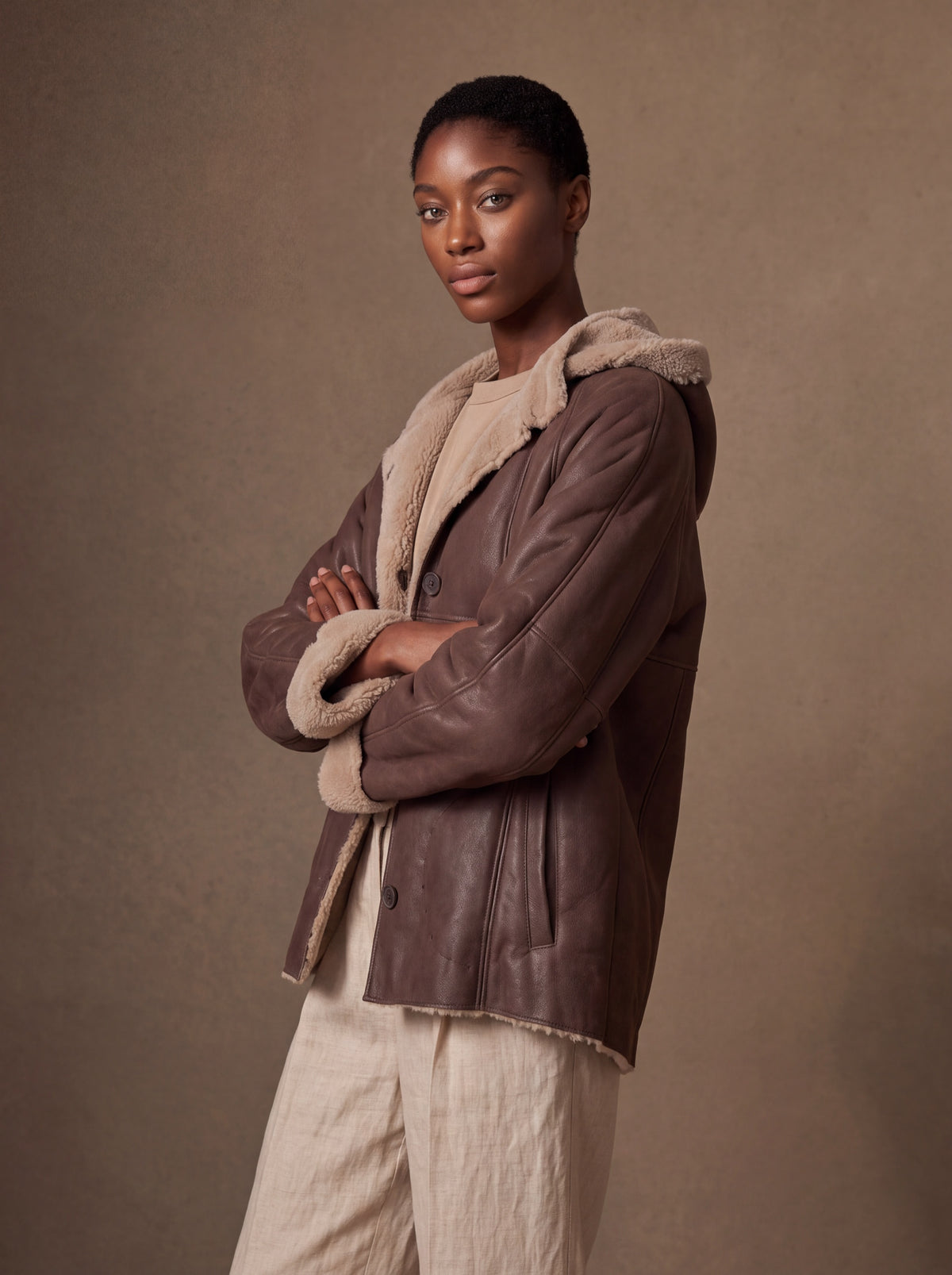 Calgary Women's Shearling Jacket - View 4
