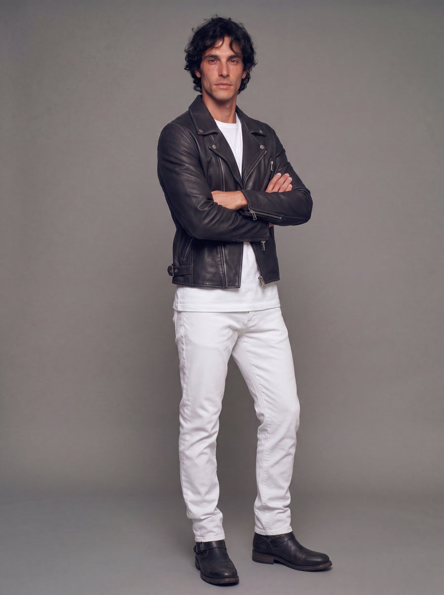 Fuji Men's Biker Leather Jacket