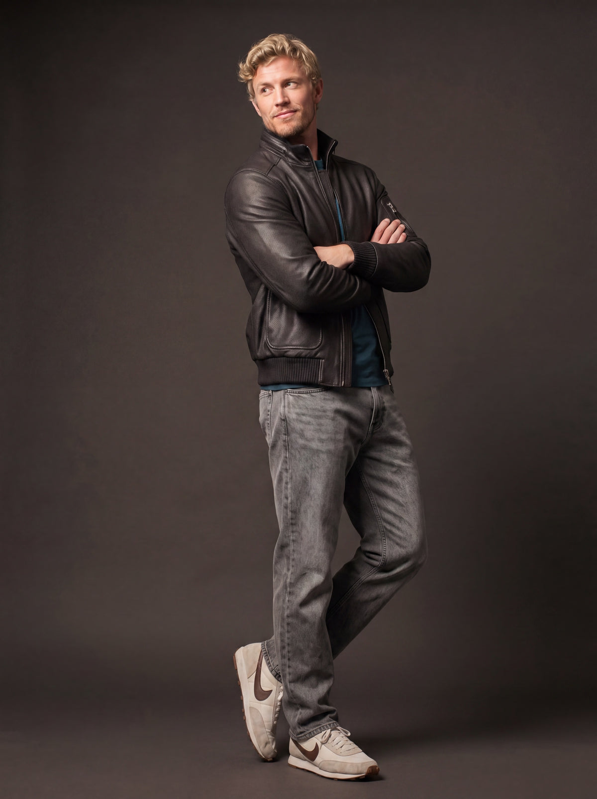Goodwood Men's Leather Jacket - Brown - View 1