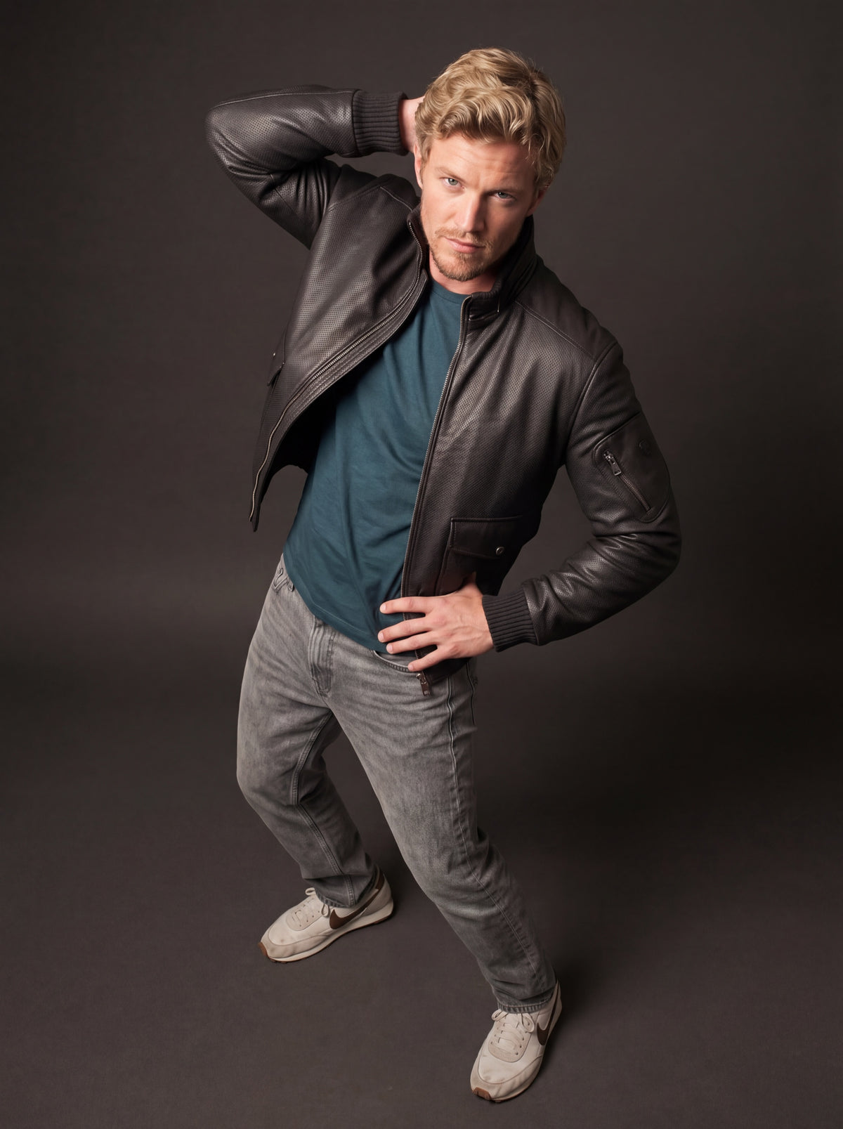 Goodwood Men's Leather Jacket - Brown - View 3