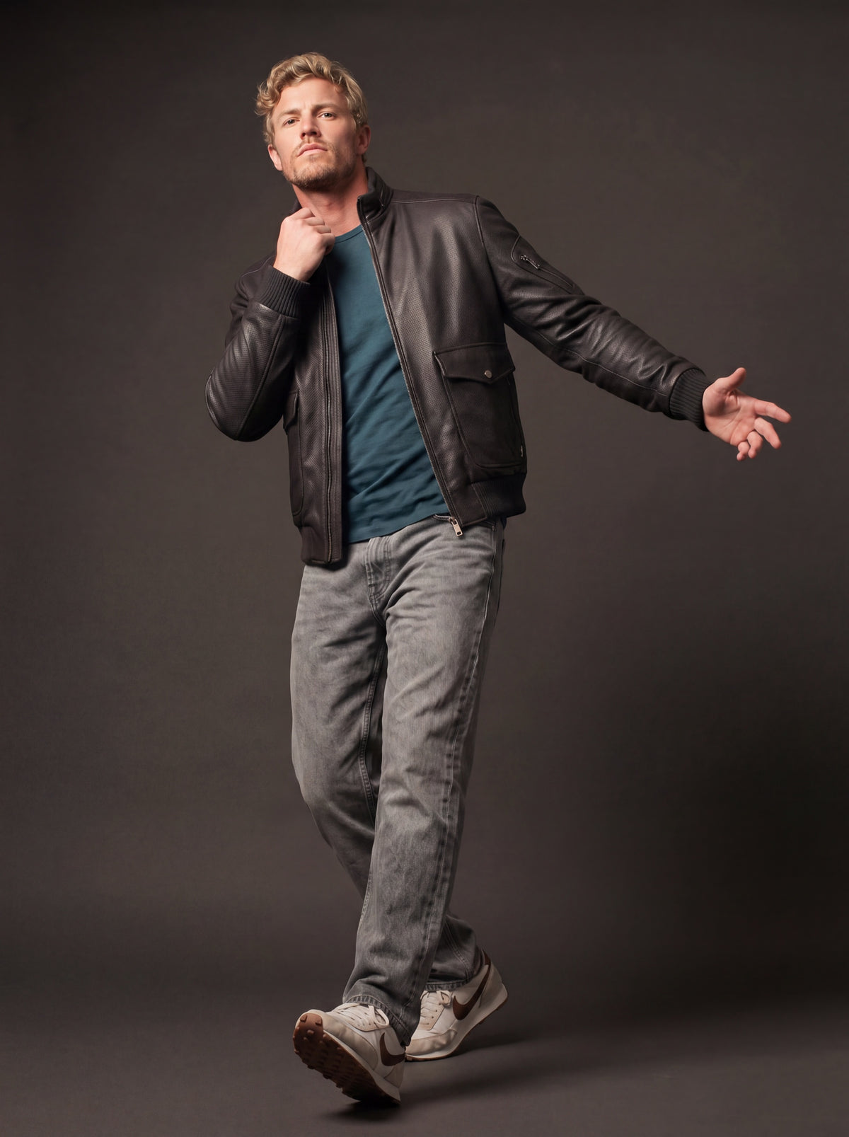 Goodwood Men's Leather Jacket - Brown - View 4