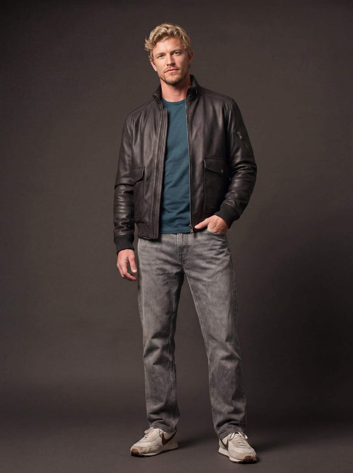 Goodwood Men's Leather Jacket - Brown - View 5