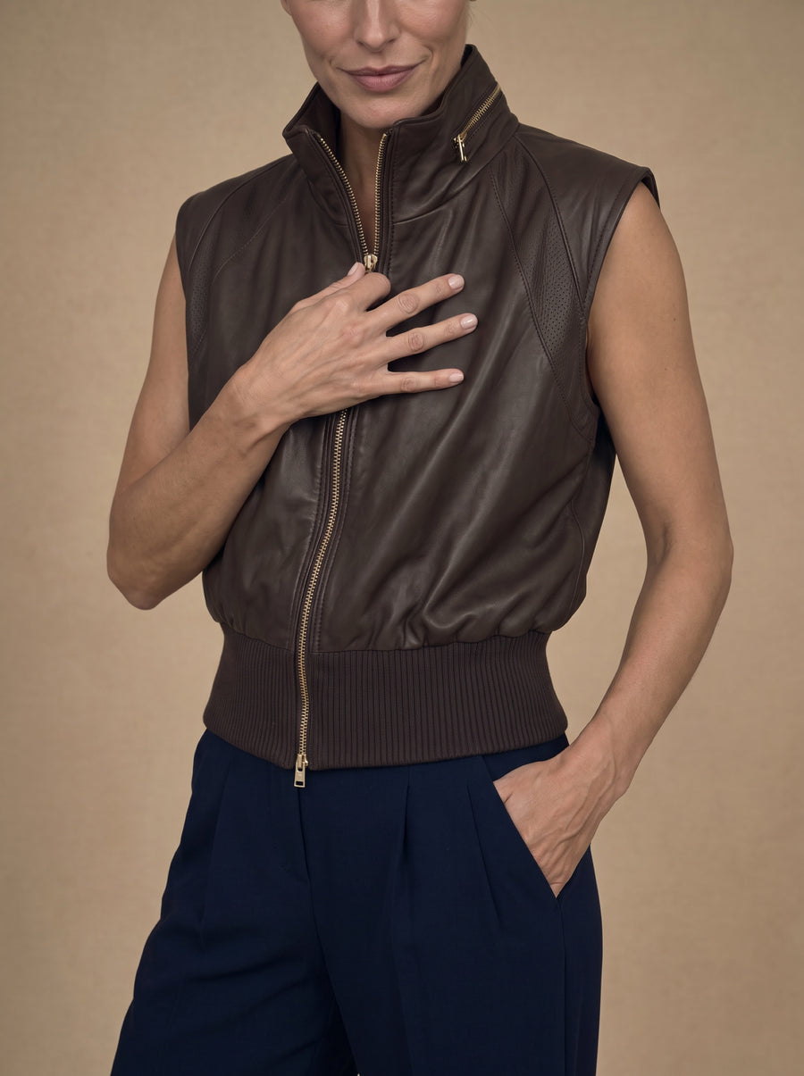Masaryk Women's Leather Gilet