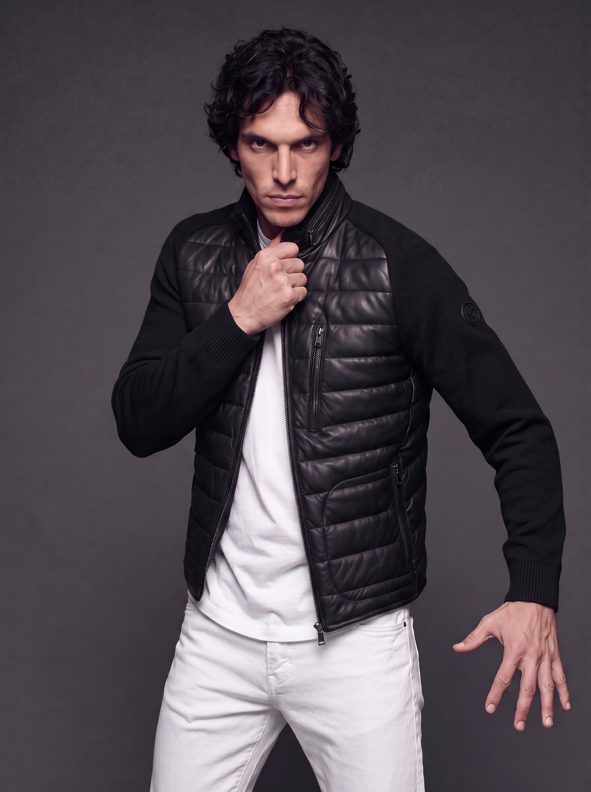 Sepang Men's Leather Jacket - Black - View 3