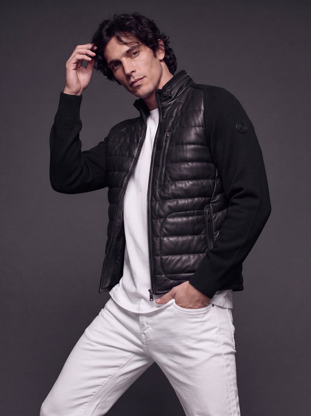 Sepang Men's Leather Jacket - Black - View 5