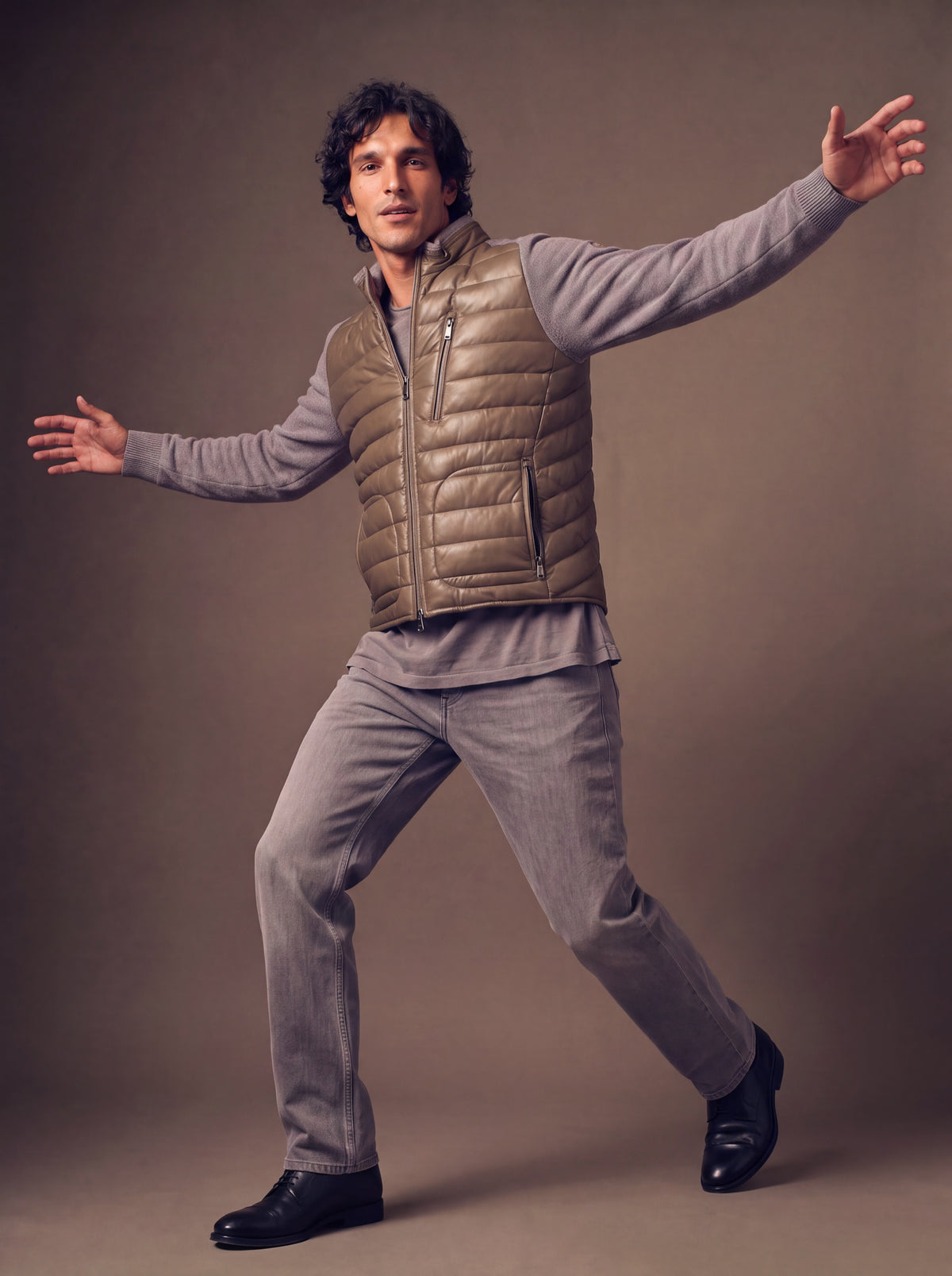 Sepang Men's Leather Jacket - Bronze - View 1