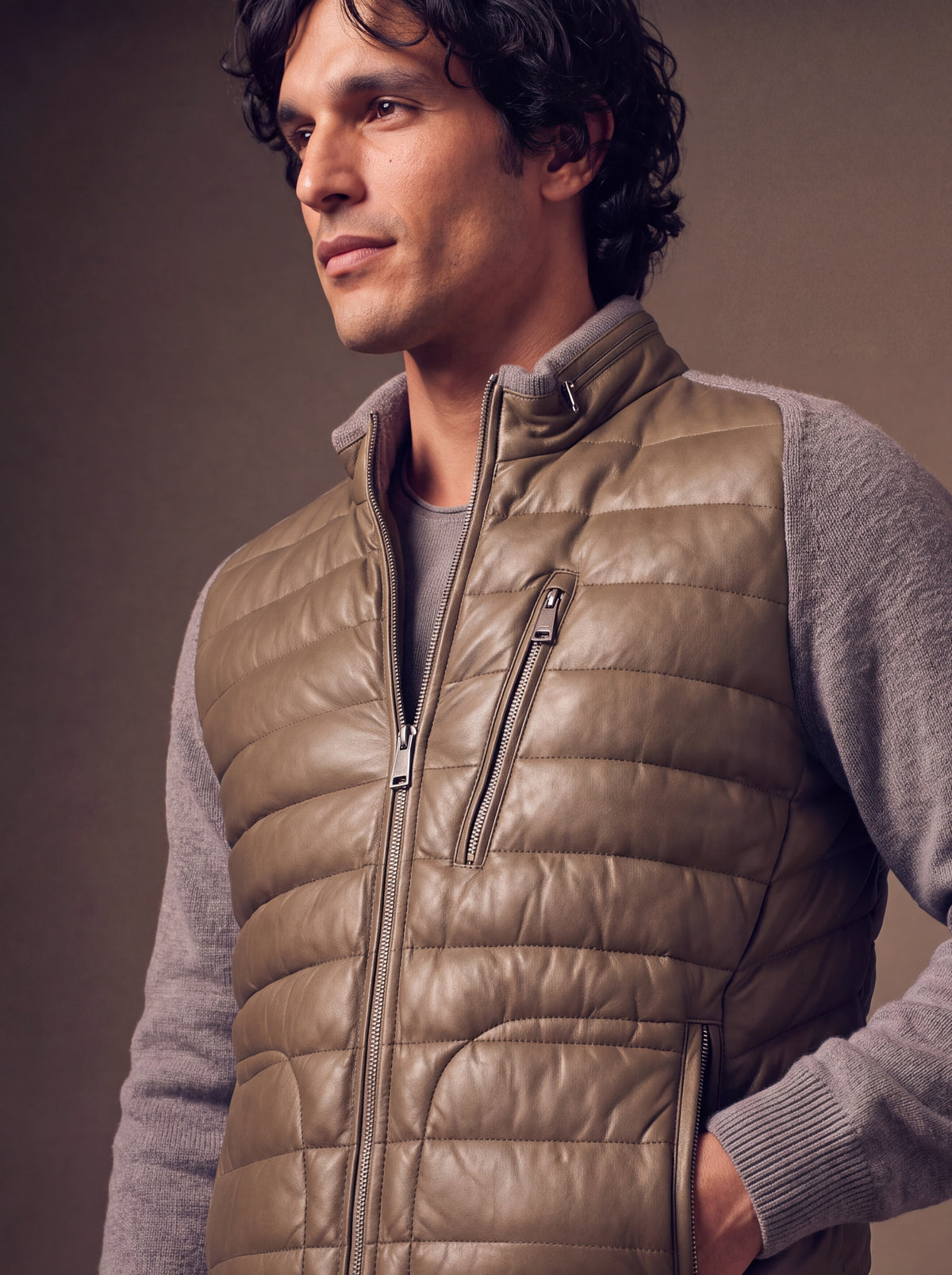 Sepang Men's Leather Jacket - Bronze - View 2