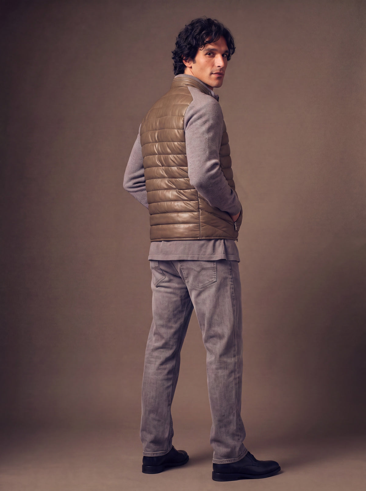 Sepang Men's Leather Jacket - Bronze - View 4