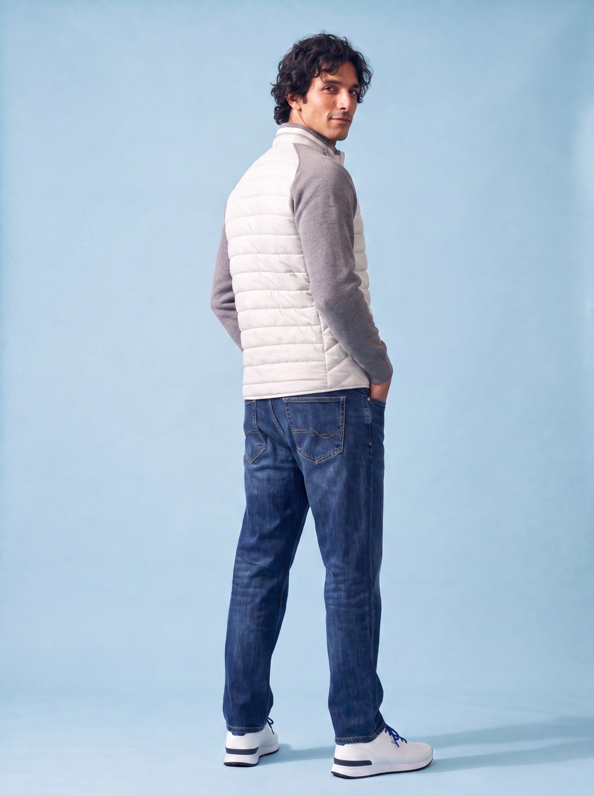 Sepang Men's Leather Jacket - White - View 2