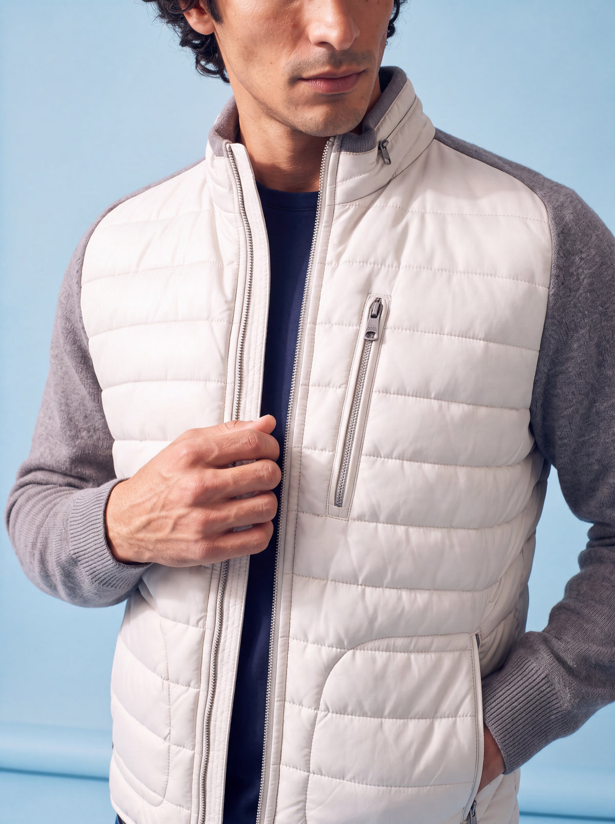 Sepang Men's Leather Jacket - White - View 4