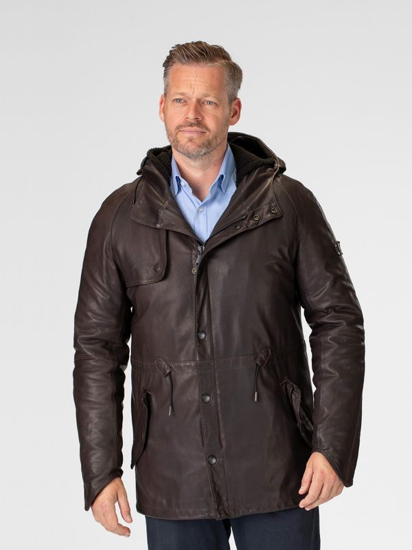 Sherman Mens Leather Coat