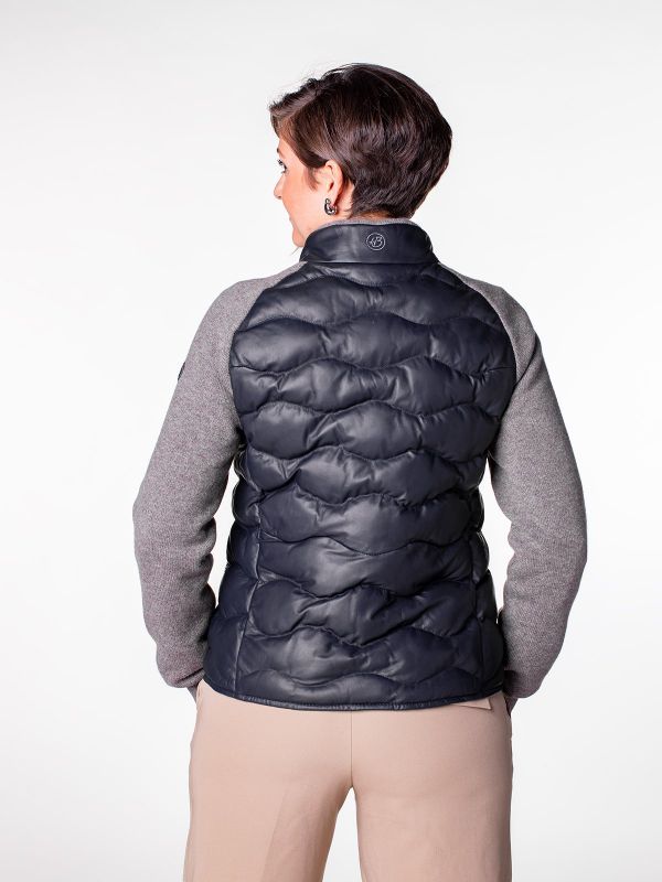 White Pearl Damen Strick Lederjacke