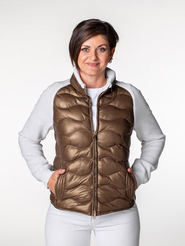 Sendai Damen Strick Lederjacke