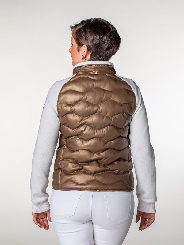 Sendai Ladies Knitted Down Leather Jacket