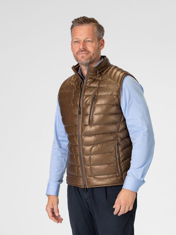 Monoposto Mens Down Leather Gilet