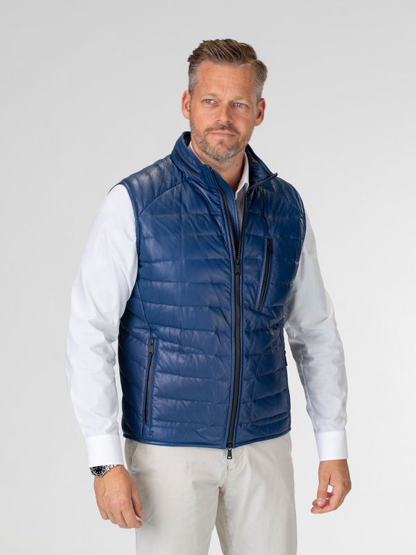 Monoposto Mens Down Leather Gilet