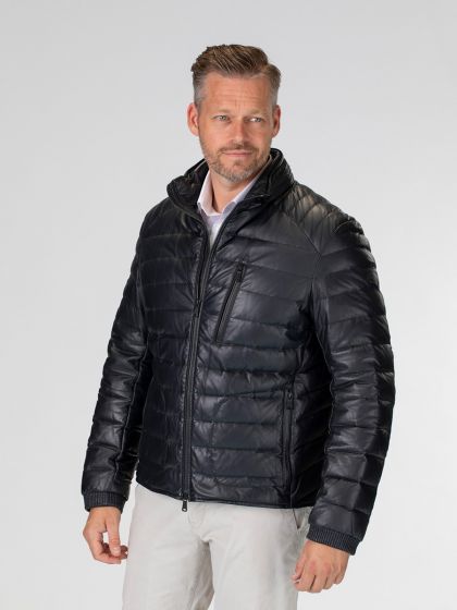 Speedster Mens Down Leather Jacket