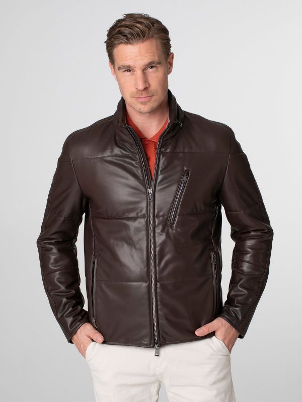 Avus Mens Quilted Leather Jacket