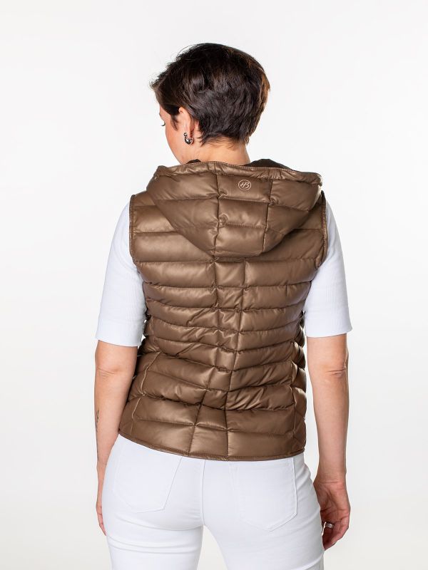 Meribel Ladies Leather Down Gilet