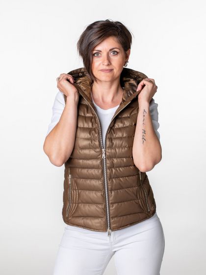 Meribel Damen Leder Daunen Weste