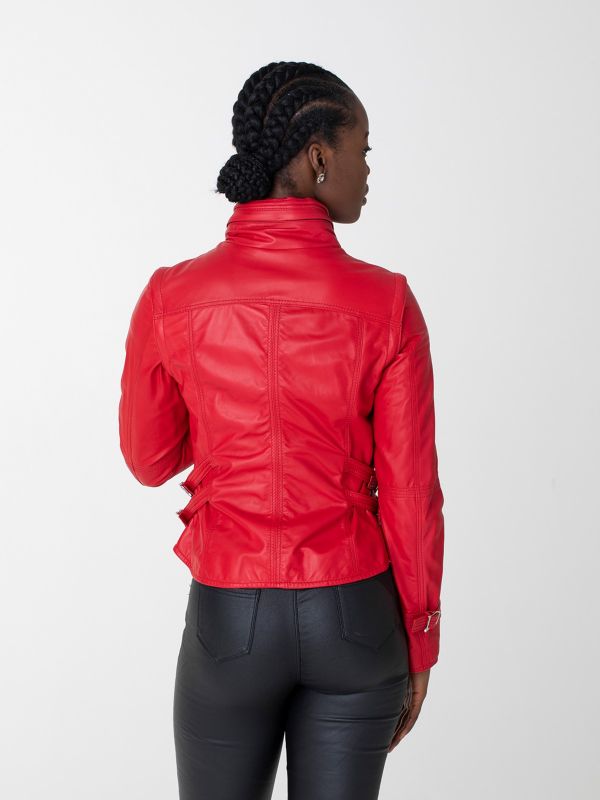 Scarf Ladies Leather Jacket
