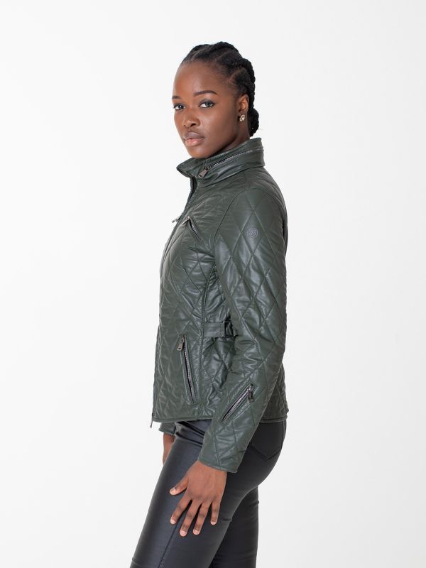 Virginia Damen Leder Stepp Jacke