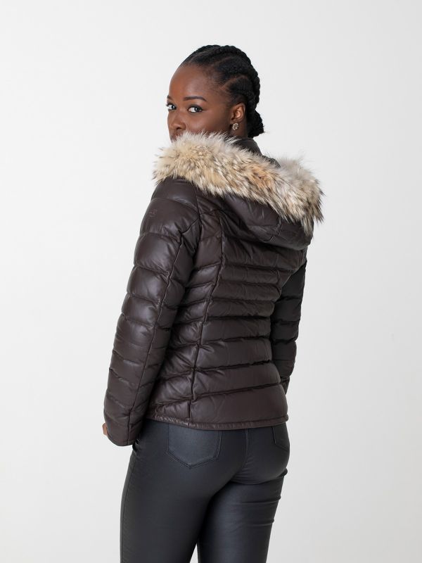 Saas Fee Damen Leder Daunen Jacke