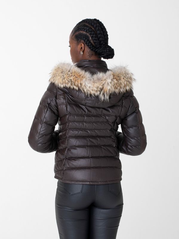 Saas Fee Damen Leder Daunen Jacke