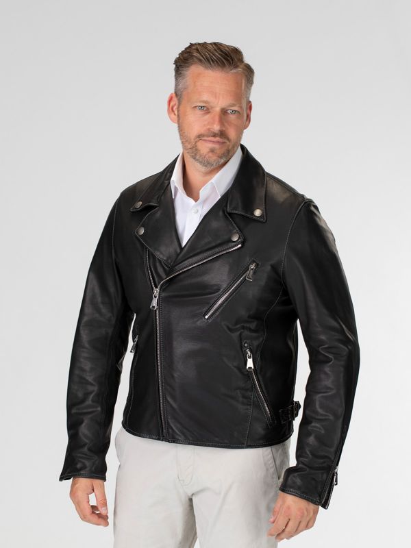 Fuji Mens Leather Biker Jacket