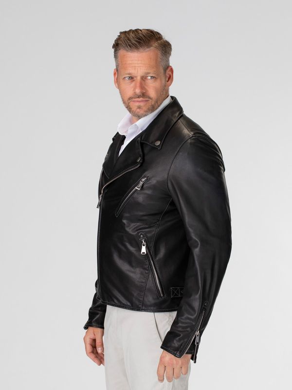 Fuji Mens Leather Biker Jacket