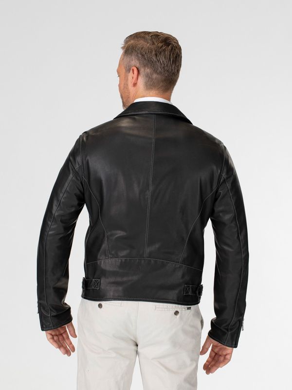 Fuji Mens Leather Biker Jacket