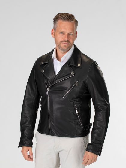 Fuji Mens Leather Biker Jacket
