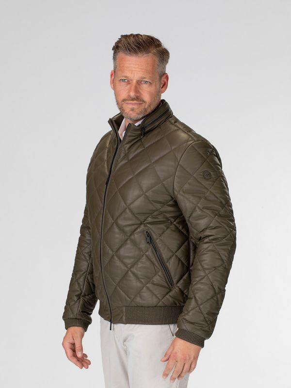 Mens Quiteld Leather Jacket