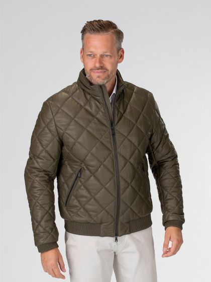Mens Quiteld Leather Jacket